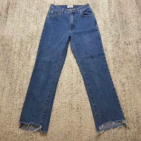 Rolla’s Original High Rise Cropped Straight Leg Raw Hem Jeans Size 26 - Picture 1 of 8